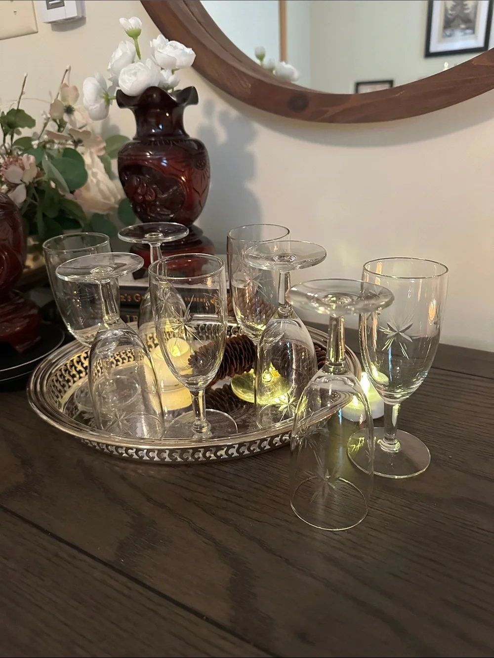 Vintage Susquehanna Six Point Star Sherry Glasses - MCM - Set of 8